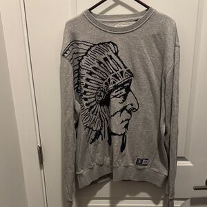 Hustle Gang Gray Crewneck Sweater with Graphic